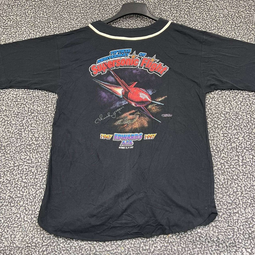 Vintage Supersonic Flight Baseball Shirt Men Large J.E. Morgan Deadstock New